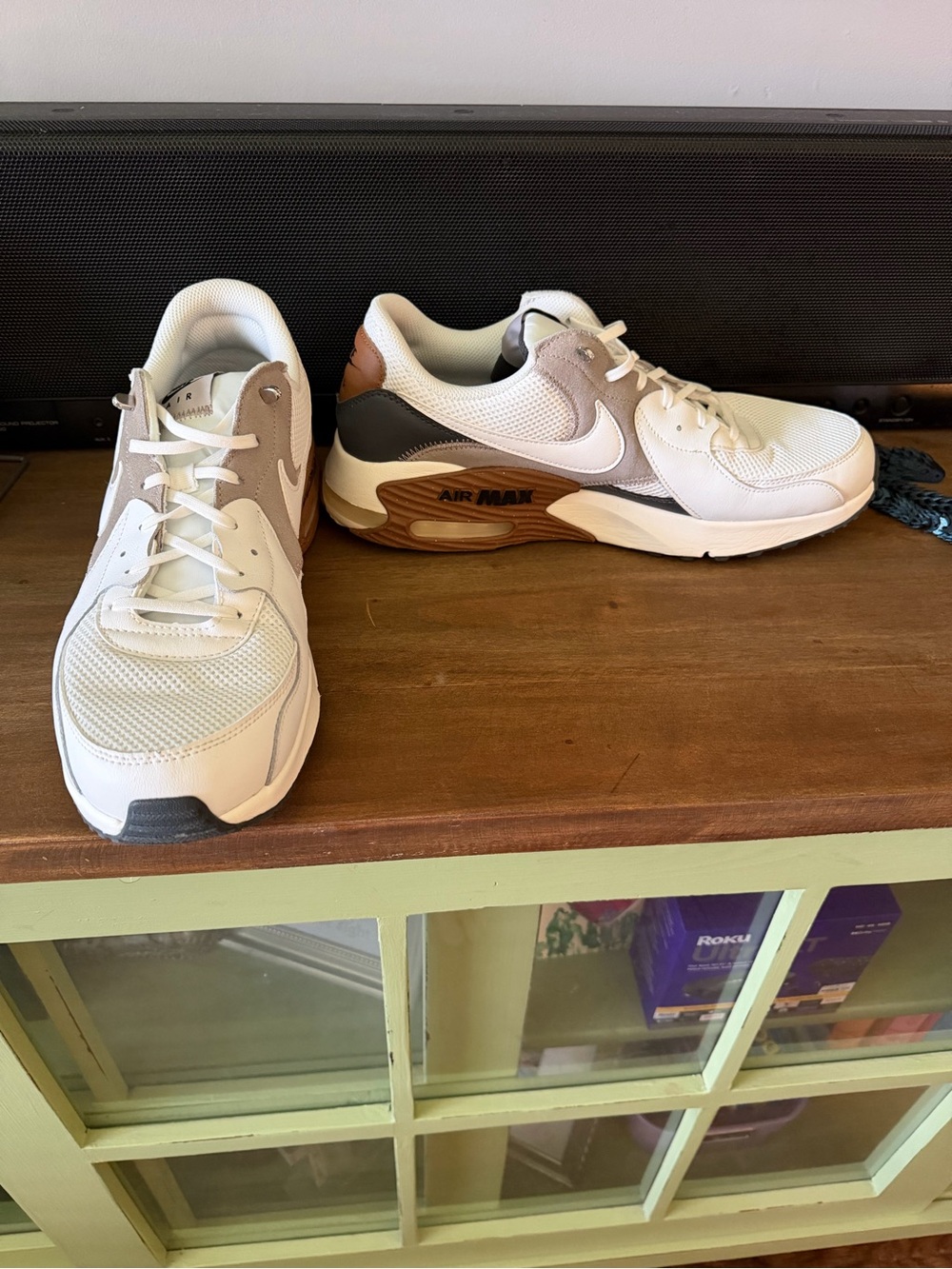 Nike Men’s White Gray and Brown Air Max Sneakers